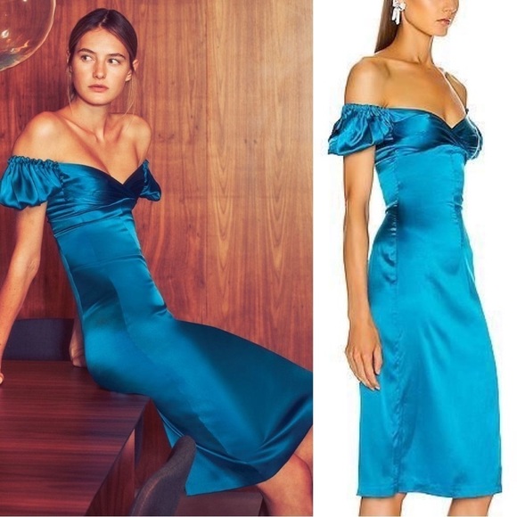 ALEXIS Cadiz Silk Dress in Capri Blue - Picture 1 of 13